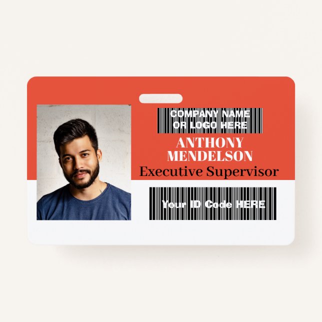 Crachá Código de barras da etiqueta de identificação de f (Frente)