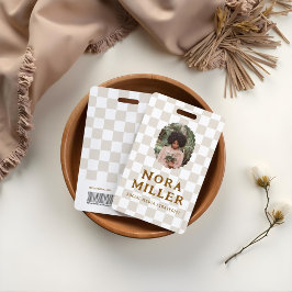 Crachá Código de Barras de ID de Foto do Padrão Verificad