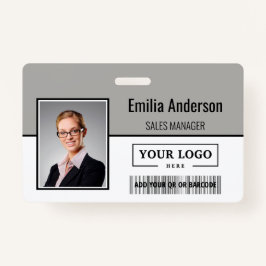 Crachá Código de barras do logotipo comercial personaliza