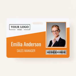 Crachá Código de barras do logotipo comercial personaliza