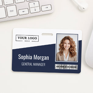 Crachá Código de barras do logotipo comercial personaliza