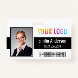 Crachá Código de barras do logotipo comercial personaliza