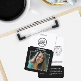 Crachá Código de barras do logotipo profissional - preto