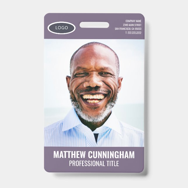 Crachá Código de barras do nome de foto do funcionário do (Front)