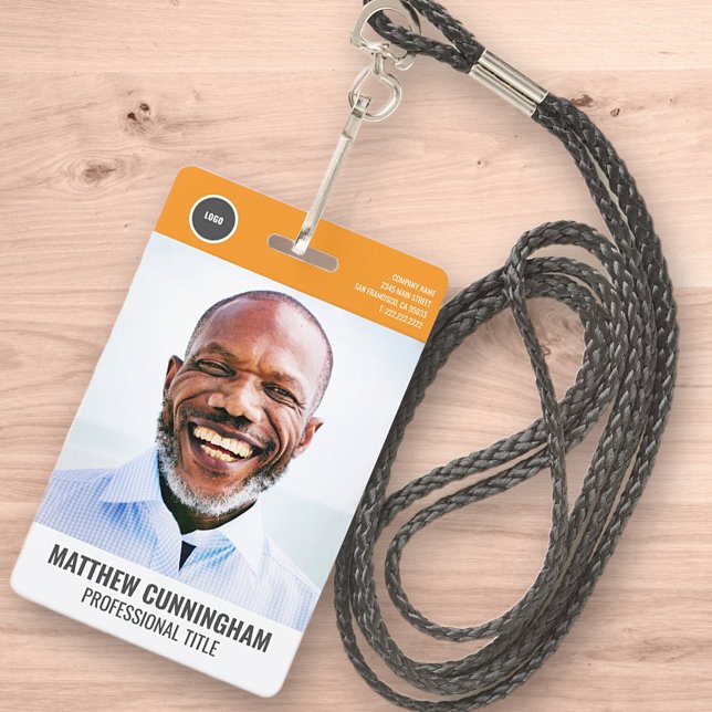 Crachá Código de barras do nome de foto do funcionário do (Criador carregado)