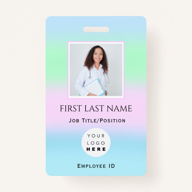Crachá Código de barras Foto IDCard Health Nurse Doutor (Frente)