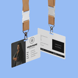 Crachá Código de barras ID Foto do funcionário Moderno Mi