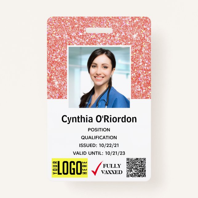 Crachá Código de barras QR do técnico de identificação de (Frente)