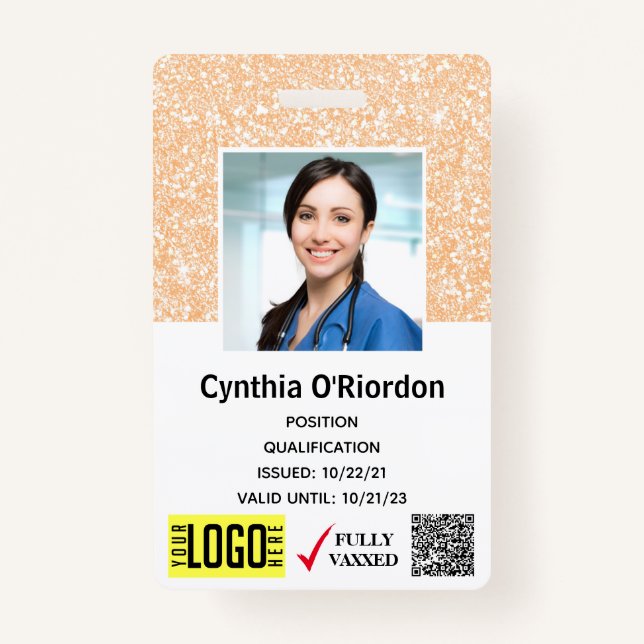 Crachá Código de Barras QR para ID Clínico de Fotografia  (Frente)