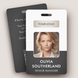 Crachá Código de foto do funcionário QR Logotipo da empre