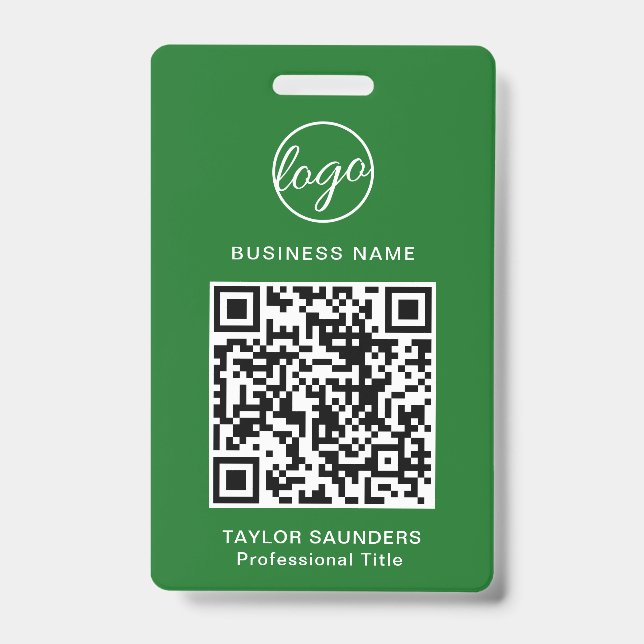 Crachá Código de Identificação de Funcionário QR Code Sim (Frente)