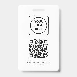 Crachá Código QR Branco | Negócios Profissionais Simples