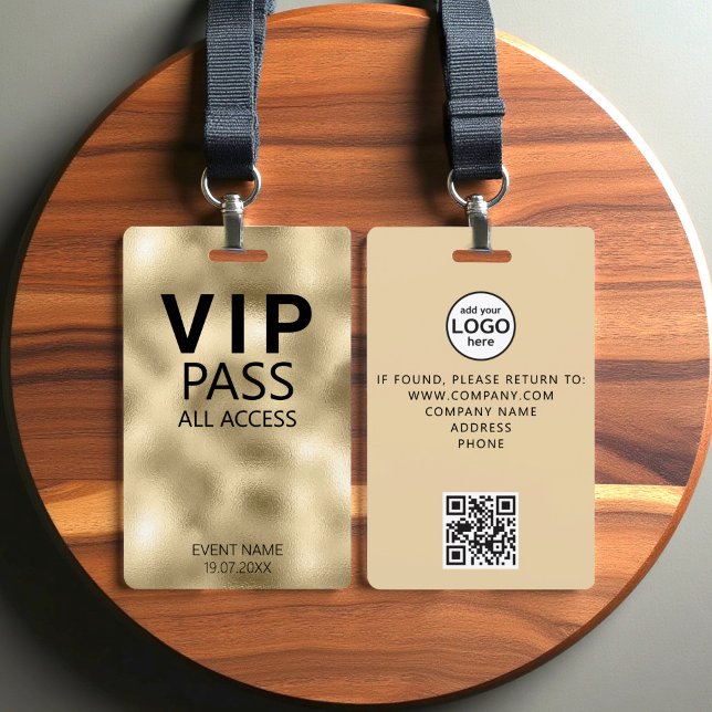 Crachá Código QR de Acesso Total VIP Personalizado Evento (Criador carregado)