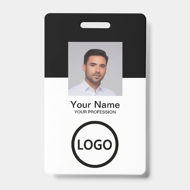 Crachá Código QR de Cartão de Identificação Moderno de Fu (Frente)