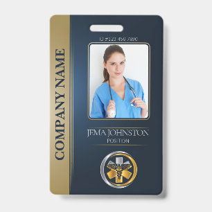 Crachá Código QR de Foto de Empregado ID de Segurança Azu