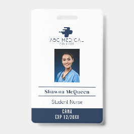Crachá Código QR de Foto de Estudante de Enfermagem Cardí