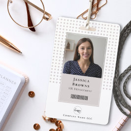 Crachá Código QR de foto de estudante/funcionário em bran