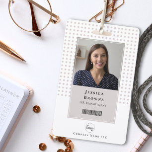 Crachá Código QR de foto de estudante/funcionário em bran
