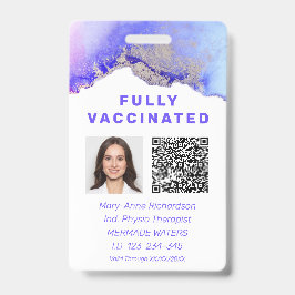Crachá Código QR de foto de ID de vacinação personalizado