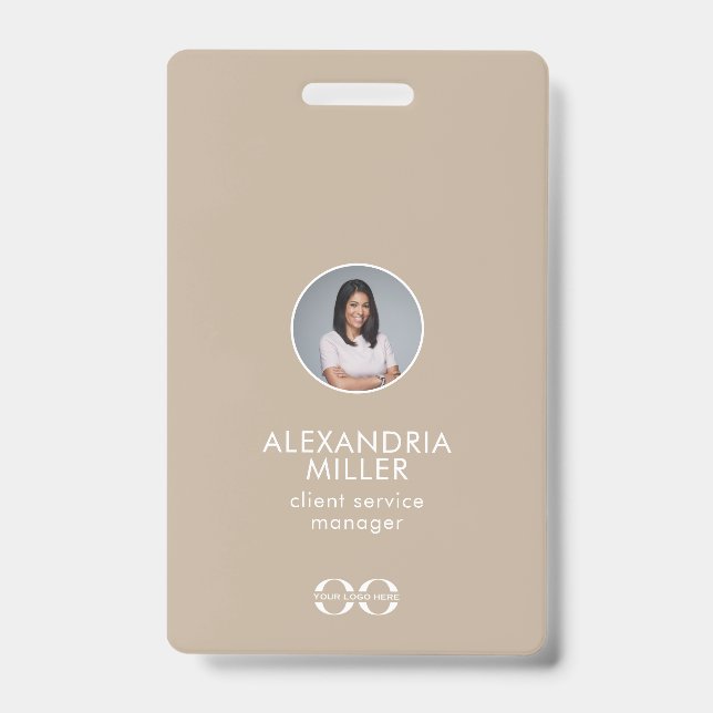 Crachá Código QR de Foto do Funcionário da Empresa Minima (Frente)