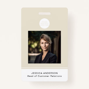 Crachá Código QR de foto mínima do logotipo da placa ID m