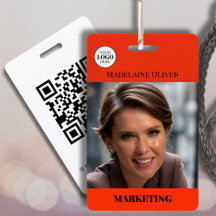 Código QR de Foto Vermelha e Nome do Funcionário n