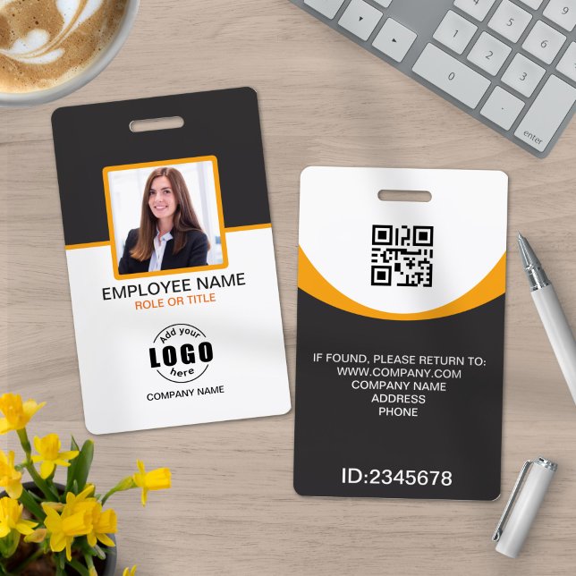 Crachá Código QR de Funcionário Corporativo com Foto Pers (Criador carregado)
