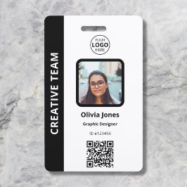 Crachá Código QR de ID de Foto de Funcionário da Empresa