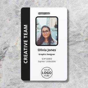 Crachá Código QR de ID de Foto de Funcionário da Empresa