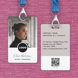 Crachá Código QR de ID de Funcionário de Hospitalidade