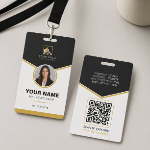 Crachá Código QR de ID de Imóveis Modernos de Ouro Preto 