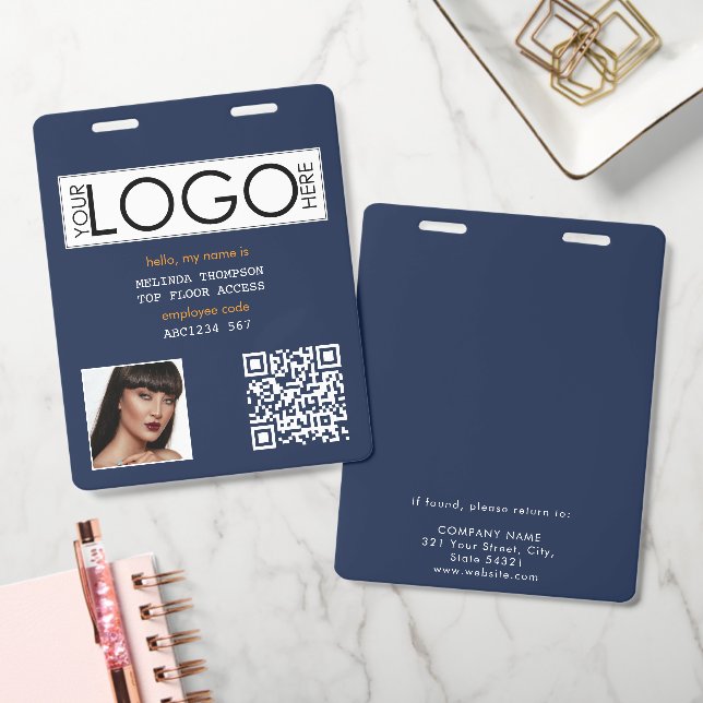 Crachá Código QR de identificação da empresa de foto de I (Escritório)