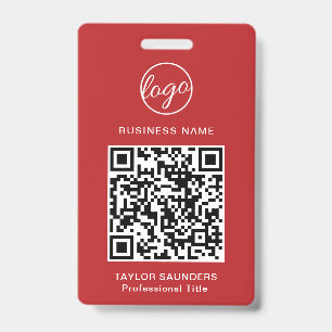 Crachá Código QR de Identificação de Funcionário Simple R