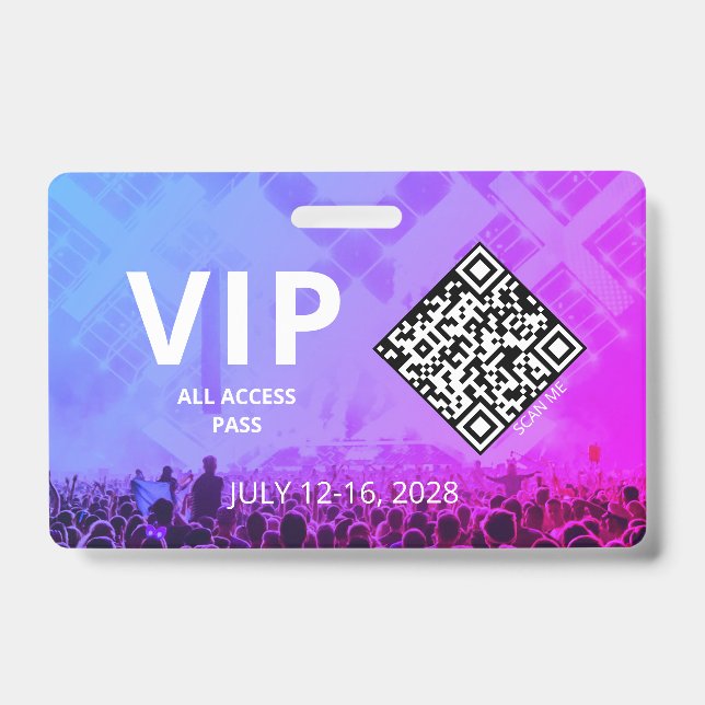 Crachá Código QR de ingresso de acesso VIP Evento Horizon (Frente)