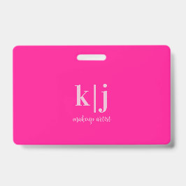 Crachá Código QR de monograma ID de Maquiador