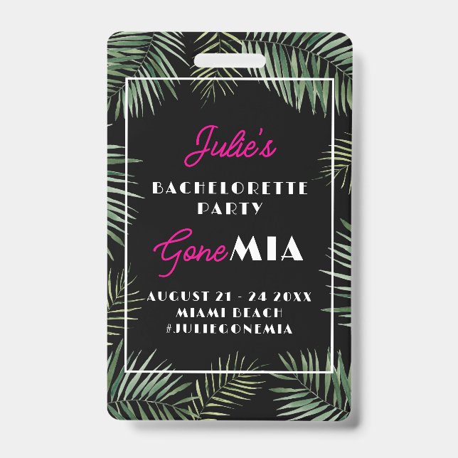 Crachá Código QR de Noiva de Miami Comprar um Drink (Frente)
