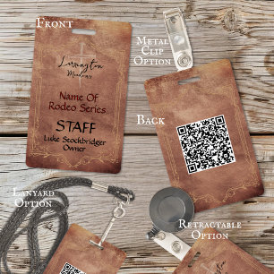 Crachá Código QR de Ranhura Horse com Evento de Logotipo