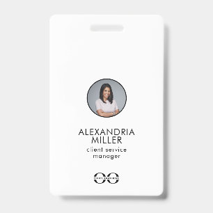 Crachá Código QR do Funcionário da Empresa Minimalista