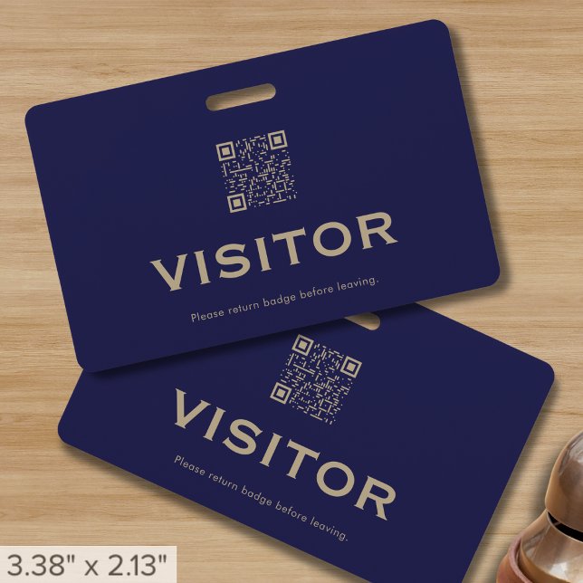 Crachá Código QR do ID de Visitante Profissional (Criador carregado)