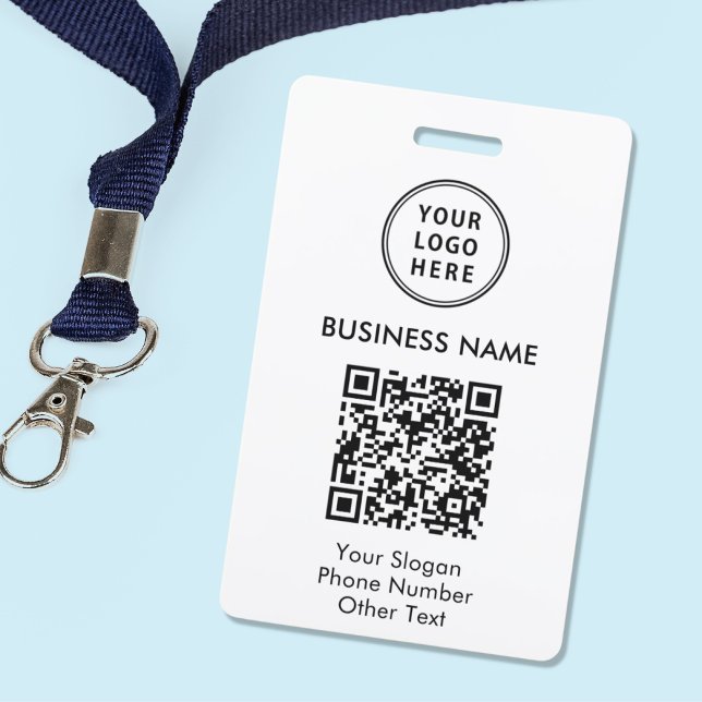 Crachá Código QR do logotipo comercial (Criador carregado)