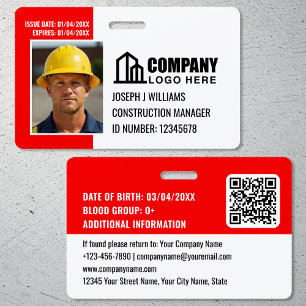 Crachá Código QR do Logotipo do ID do Site de Construção