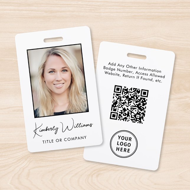 Crachá Código QR do Logotipo Empresarial Identificação de (Criador carregado)