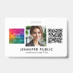 Crachá Código QR do Logotipo Personalizado da Empresa Fot