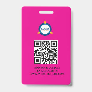 Crachá Código QR Evento de Logotipo de Negócios Preto M