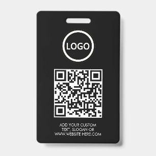 Crachá Código QR Evento de logotipo preto moderno para