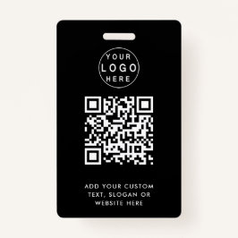 Crachá Código QR | Evento de logotipo preto moderno para