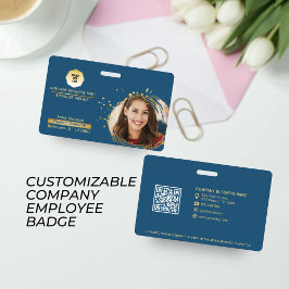 Crachá Código QR, Fotografia e logotipo de funcionários d