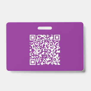 Crachá Código QR instantâneo com o URL do seu site   Roxa