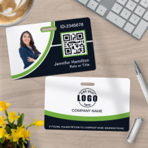 Código QR Nome do Funcionário Corporativo Verde Fo