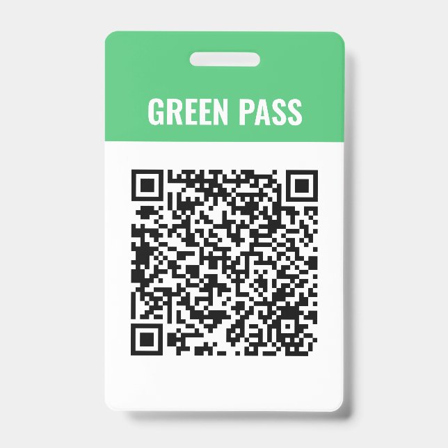 Crachá Código QR Personalizado Passaporte Verde Covid (Frente)